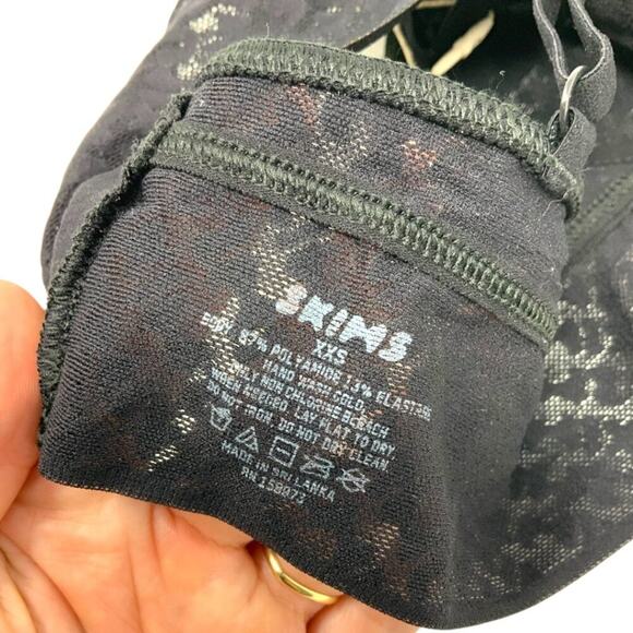 SKIMS Mesh Logo Bralette Onyx Black Size XXS NWT $38 MSRP - Picture 5 of 6